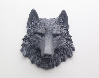 ANY COLOR Fake Wolf Head Wall Mount | Faux Taxidermy | 3d Resin Wall Art | Spirit Animal | Coyote Bust | Viking Decor | Moon Child | Nursery