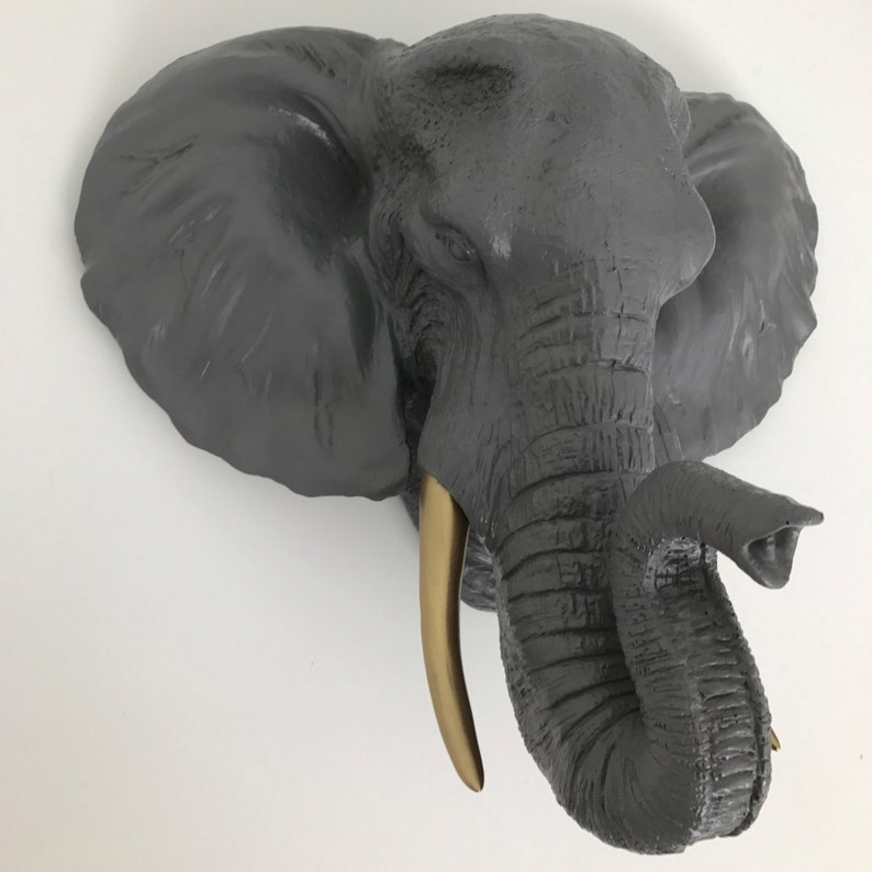ANY COLOR XL Elephant Head Wall Bust Sculpture // African // Etsy