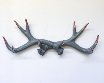 Painted Deer Antler Wall Hook | Faux Taxidermy by WILD WALL | Customize Your Color