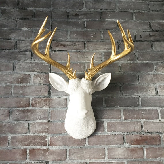 Any Color Xl Deer Head Wall Hanging Faux Taxidermy Fake Image 0