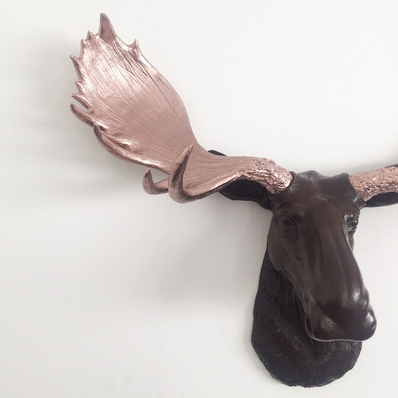 ANY COLOR Fake Moose Head Wall Mount Elk Antlers Faux - Etsy