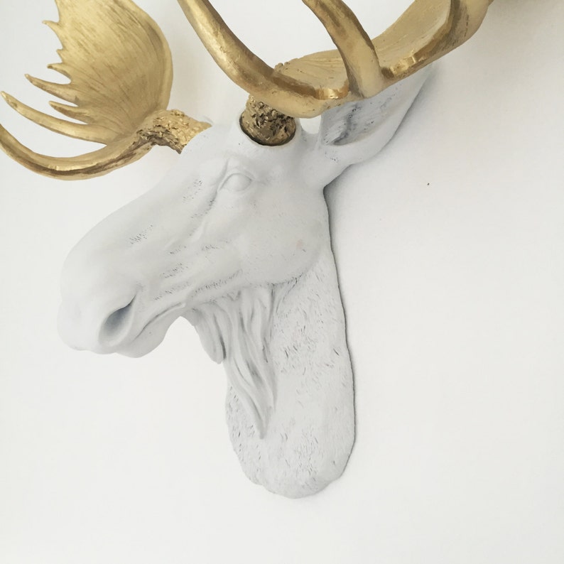 ANY COLOR Faux Moose Head Animal Wall Mount Elk Antlers Etsy