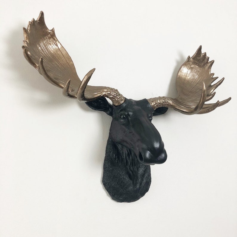 Wall Sculptures North American Moose Head Wall Mount Resin Trophy Faux