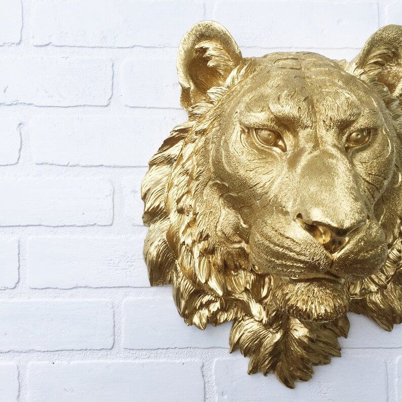 ANY COLOR Large Tiger Head Wall Mount // Faux Taxidermy // Etsy