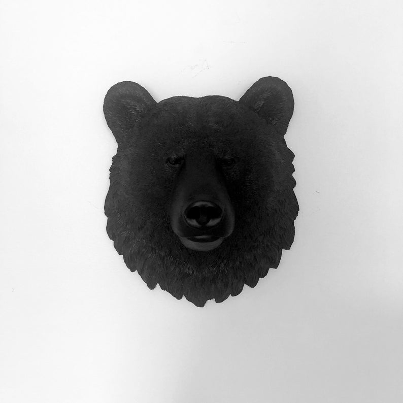 Choose Any Color Large Grizzly Bear Head Wall Mounted Faux Taxidermy By Kingfour 3d Woodland Sculpture Forest Nursery Man Cave
