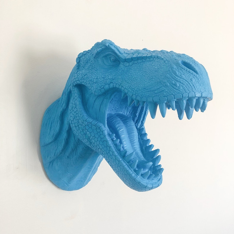 ANY COLOR Dinosaur Head Wall Mount Resin Trex Wall Decor Etsy