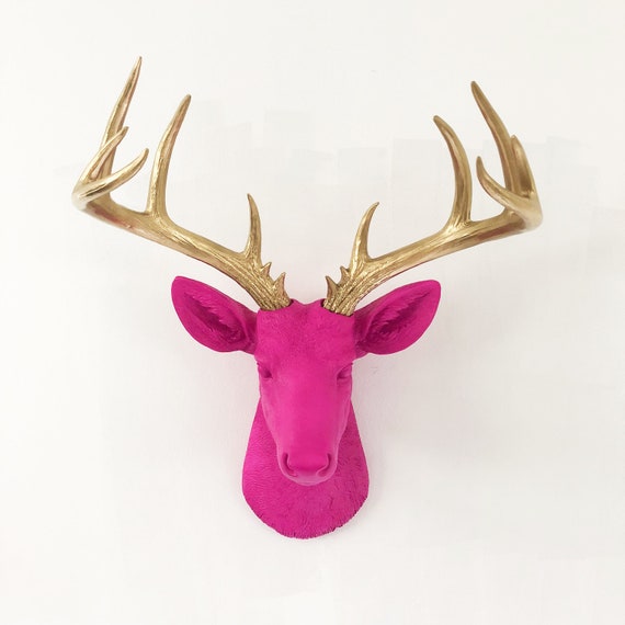 Any Color Xl Deer Head Wall Hanging Faux Taxidermy Fake Image 0