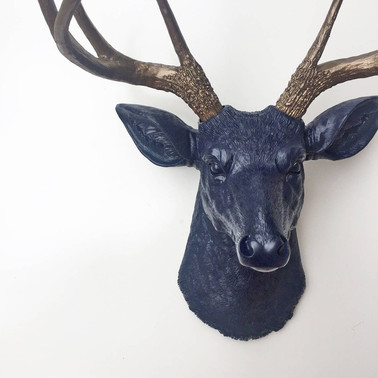 ANY C0L0R Faux Deer Head Wall Mount // Antlers // Stag // Etsy