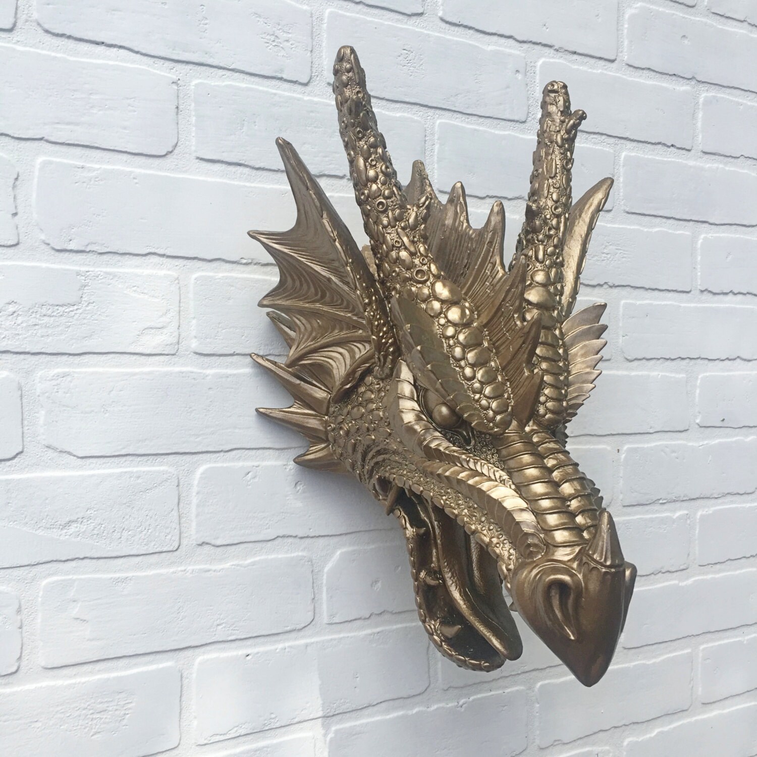 ANY COLOR or BRONZE Dragon Head Wall Mount // Faux Taxidermy Etsy