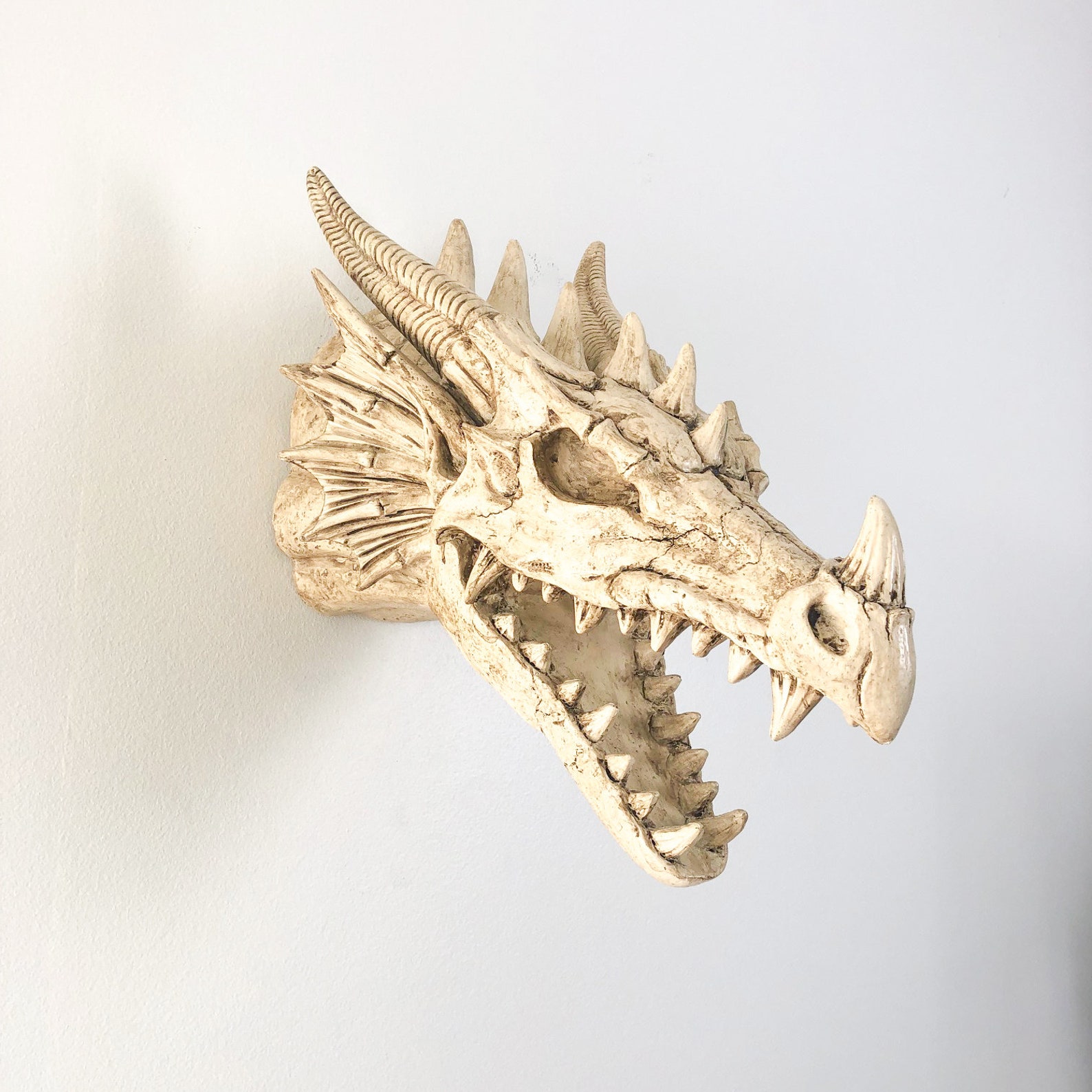 Large Horned Dragon Skull Wall Mounted Faux Taxidermy by Etsy