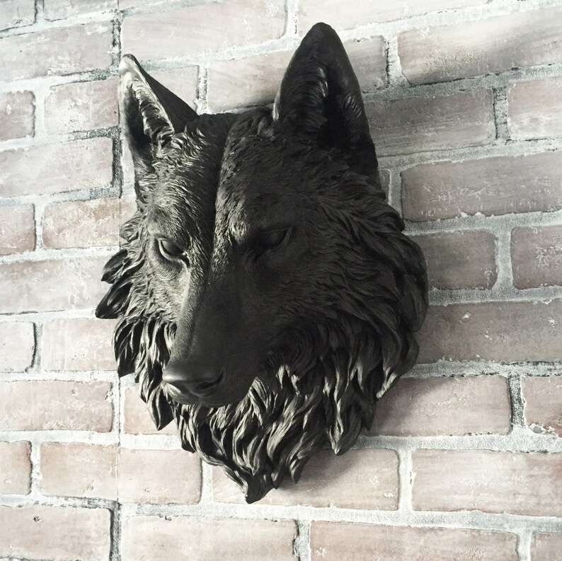 ANY COLOR Fake Wolf Head Wall Mount // Faux Taxidermy // 3d | Etsy
