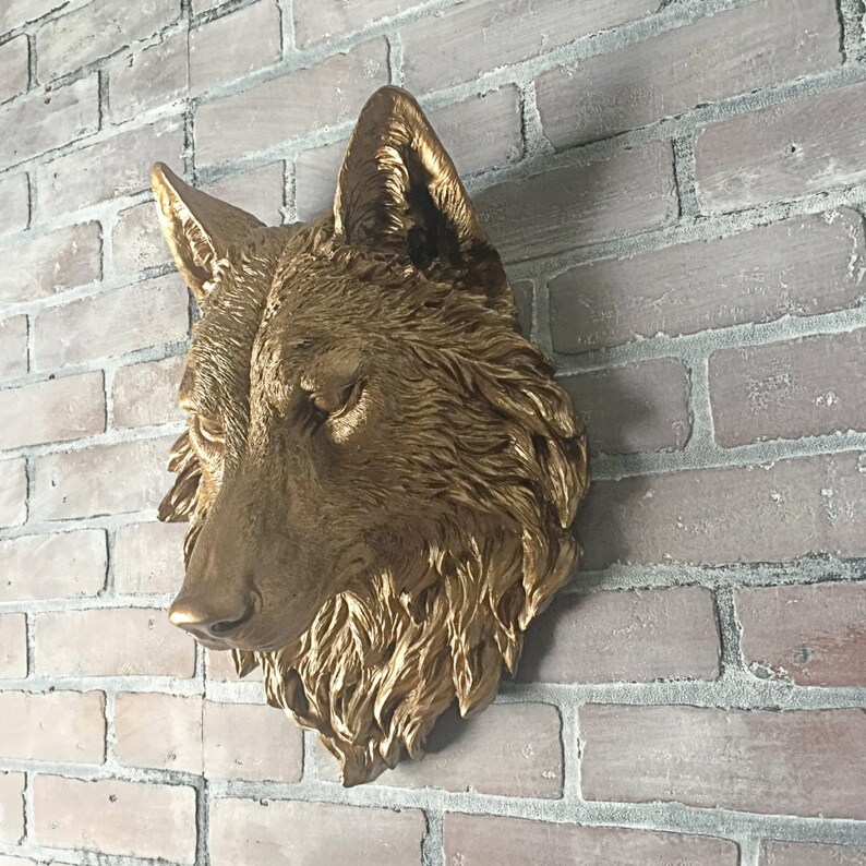 ANY COLOR or BRONZE Wolf Head Wall Mount // Faux Taxidermy // | Etsy