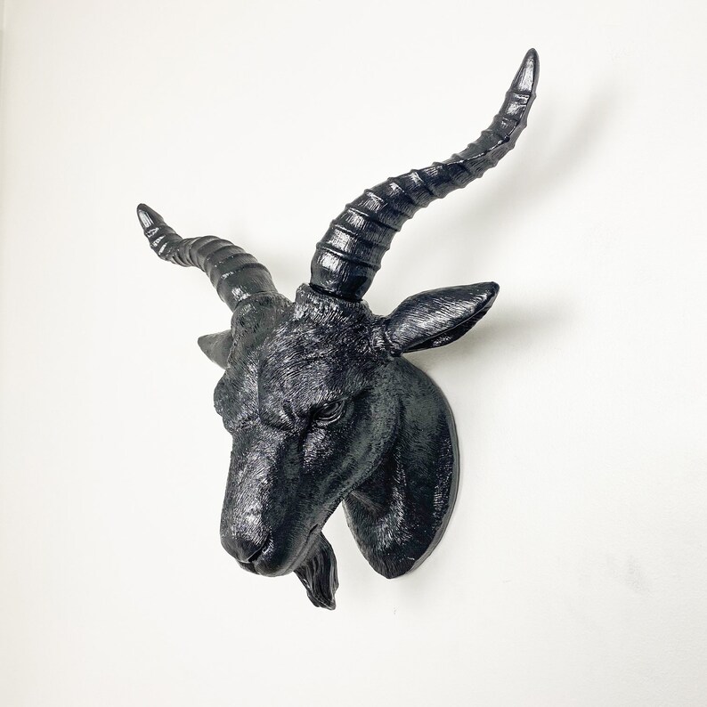 ANY COLOR Fake Goat Head Wall Mount Faux Taxidermy Gothic Etsy