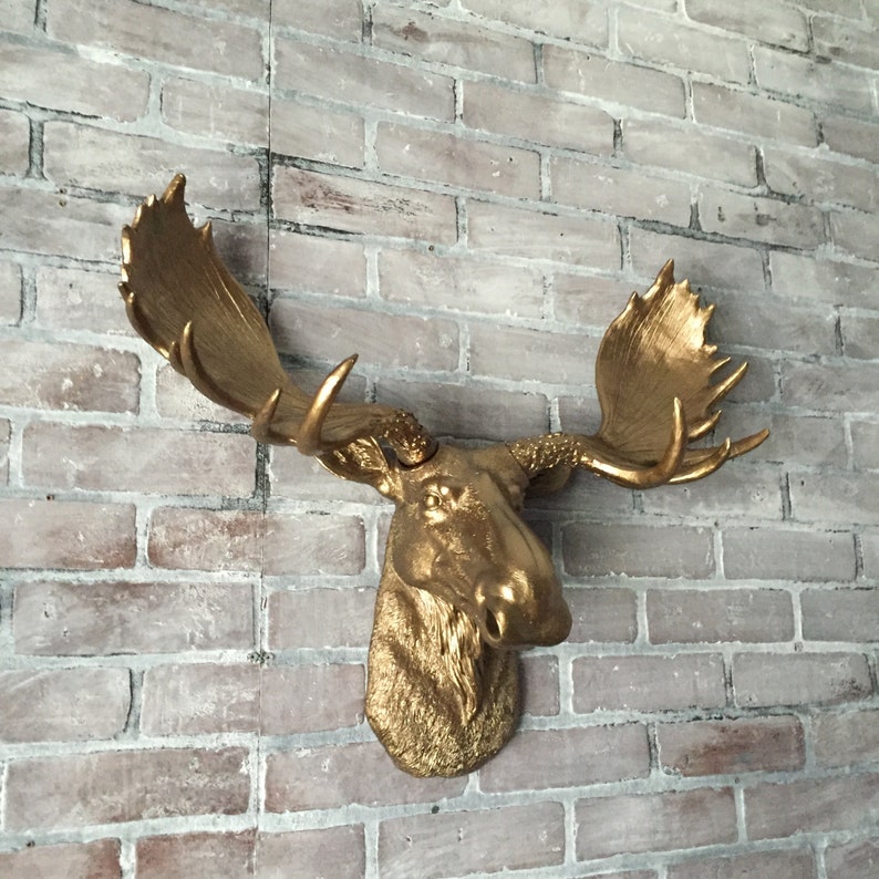 ANY COLOR or BRONZE Faux Moose Head Wall Mount // Animal Head Etsy