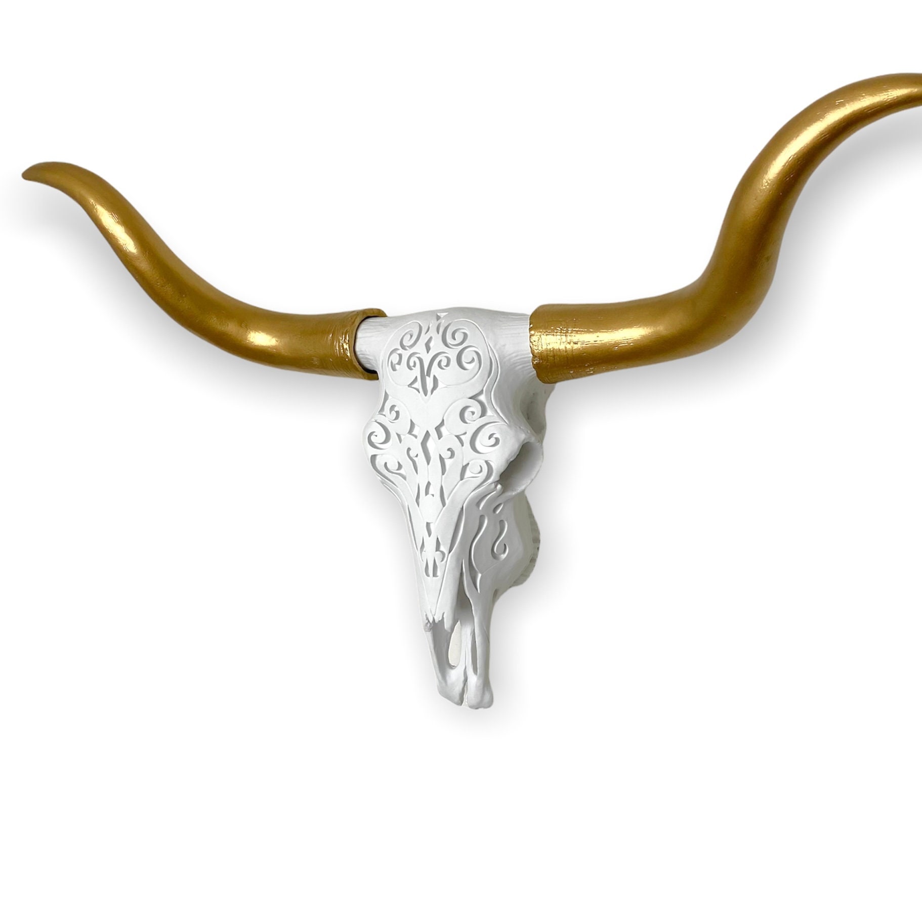 Longhorn Cow Skull Wall Hanging Long Horn Steer Western Decor With Lace 
