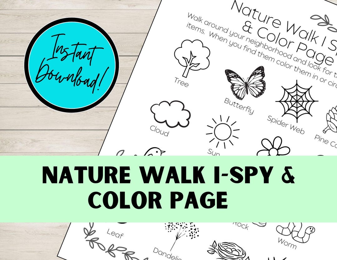 Nature Scavenger Hunt I Spy & Color Page, DIGITAL Download, Activities ...