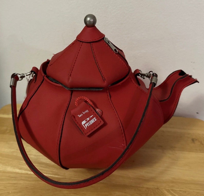 Pylones Red Teabag/teapot Bag Purse Vintage & RARE Red 12 Tall Etsy