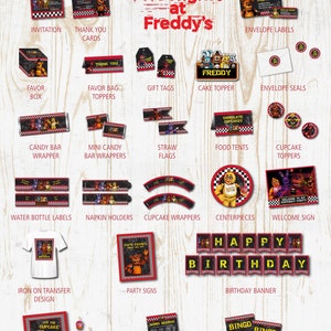Video Game Party Favors Sets – 110 Pcs Five Night at Freddy's