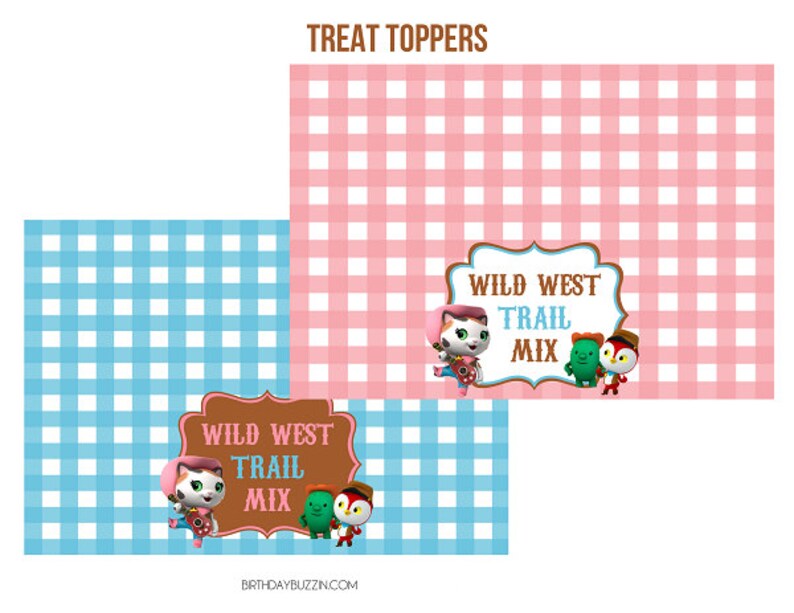 Sheriff Callie's Wild West Treat Toppers Party Favors Etsy