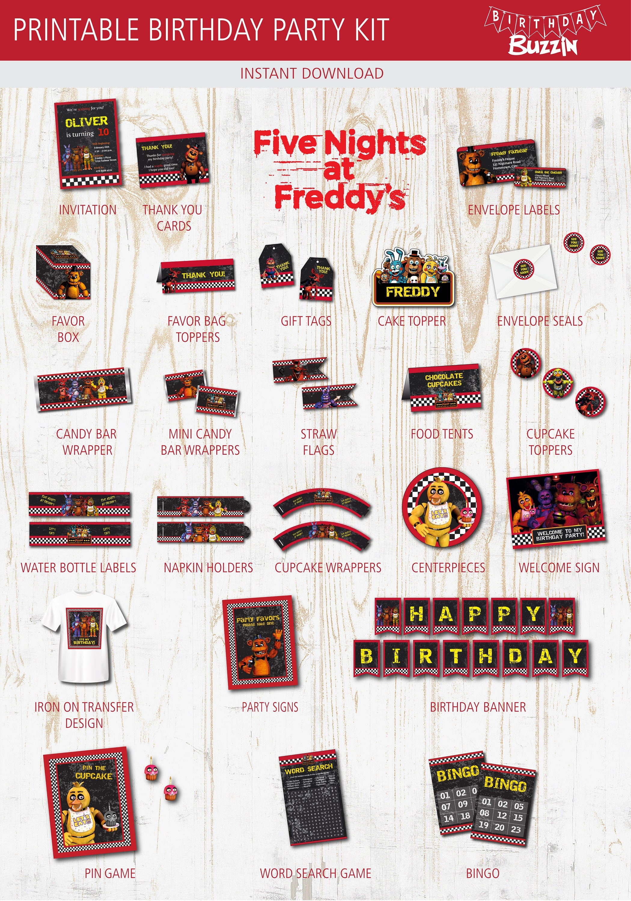 Heidaman Five Nights At Freddy's Birthday Party Supplies Fnaf Birthday  Decorations Freddy Frostbear Party Decorations Set Include Banners