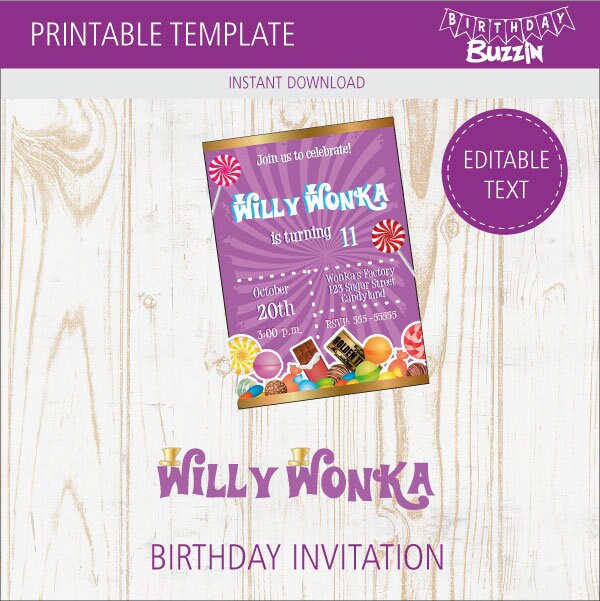 Willy Wonka Birthday Party Printables Pack Decorations W/ - Etsy Australia