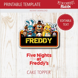 Five Nights at Freddy's Birthday Party Printables Pack- Decorations W ...