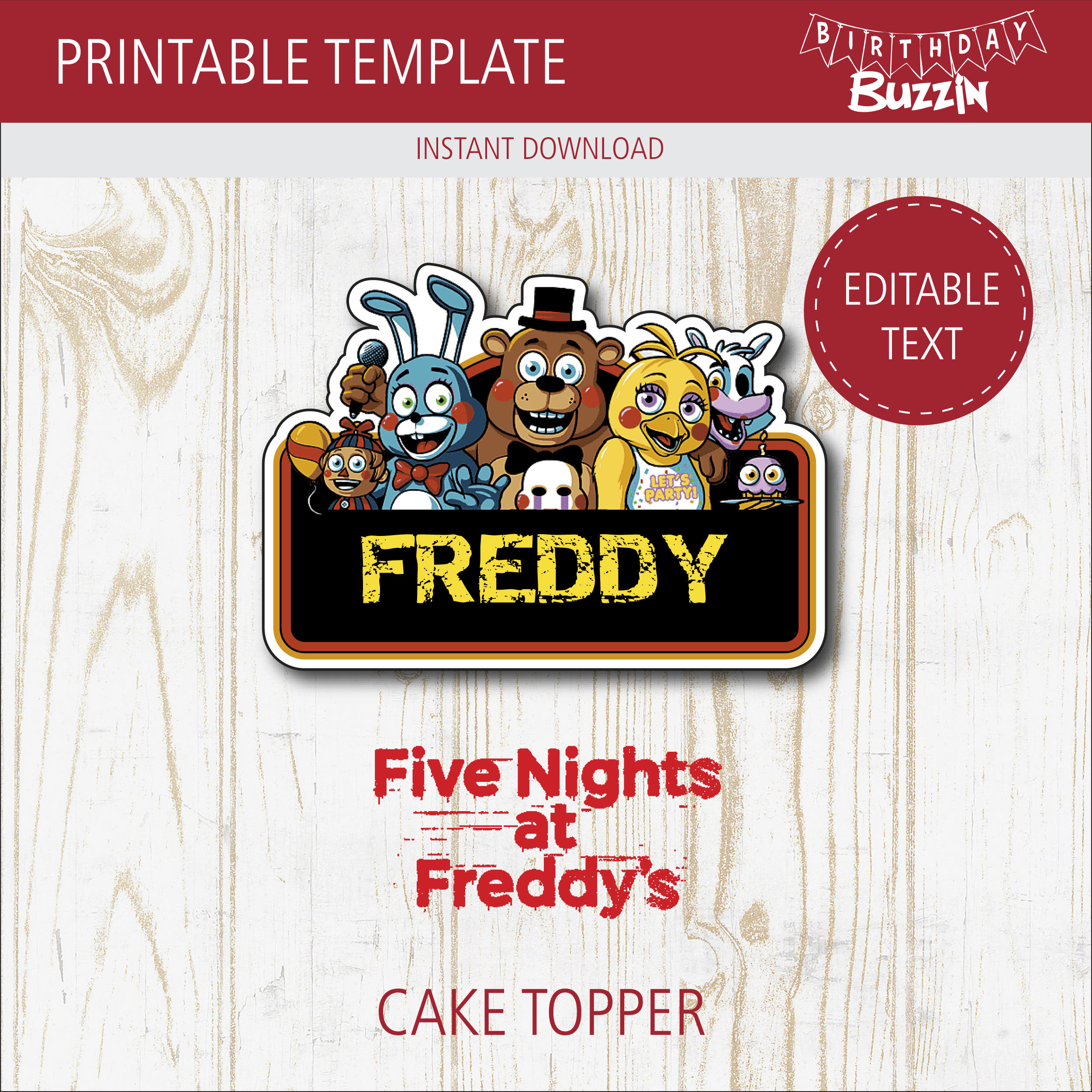 Five Nights at Freddy's Birthday Party Printables Pack - Etsy