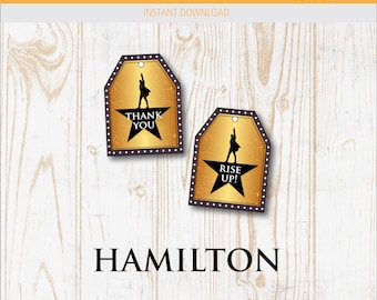 Hamilton Favor Tags - Party Favors, Thank You, Printable, Templates etc Instant download