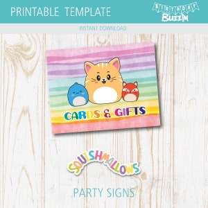 Squishmallow Party Signs - Birthday Party Decorations - Printable Template, Instant download