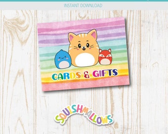 Squishmallow Party Signs - Birthday Party Decorations - Printable Template, Instant download