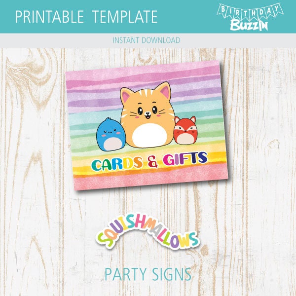 Squishmallow Party Signs Birthday Party Decorations Printable Template ...