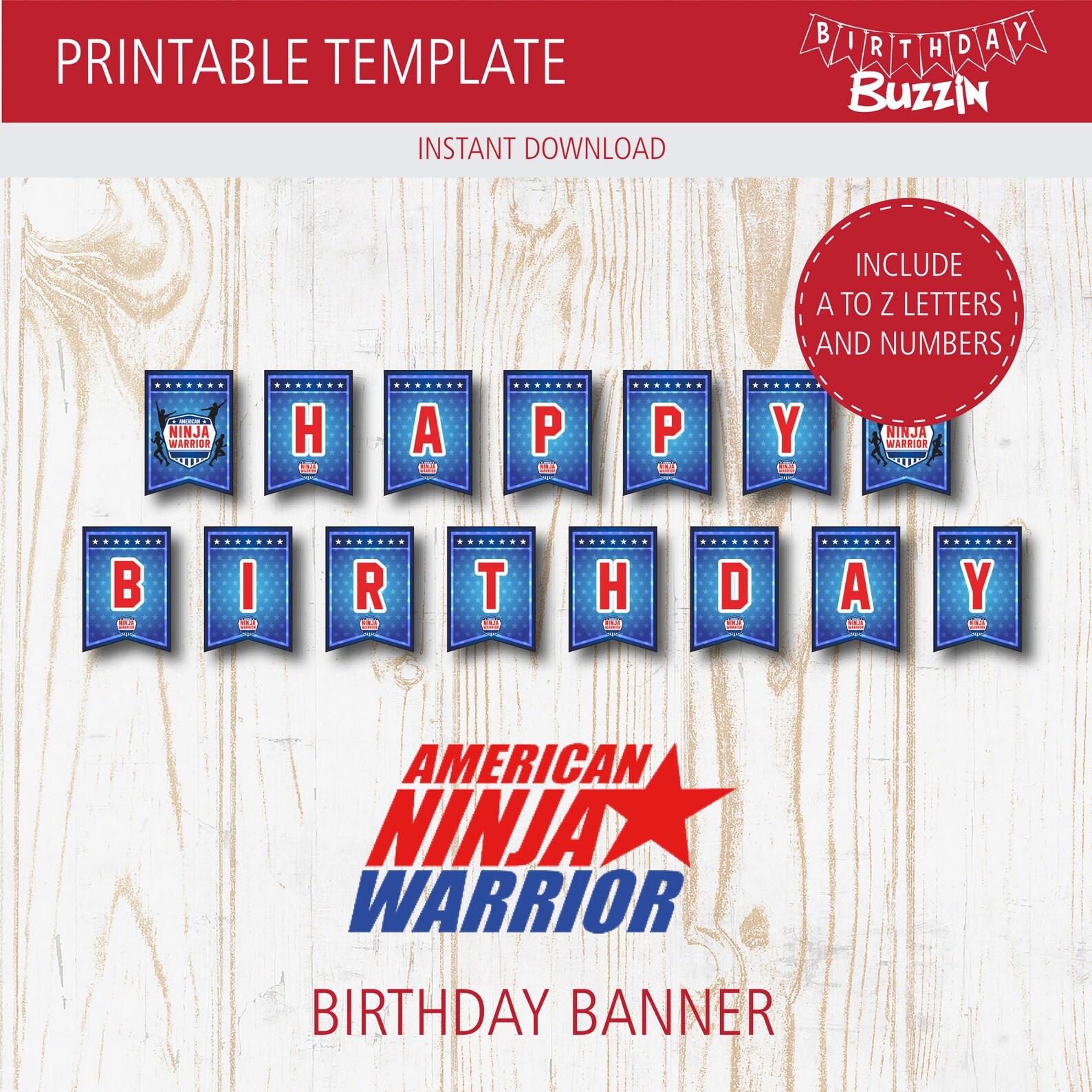 American Ninja Warrior Birthday Party Printables Pack - Etsy