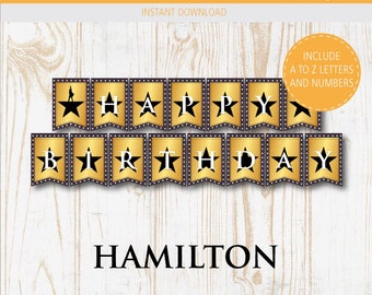 Hamilton Birthday Banner Party Decoration Template - Etsy