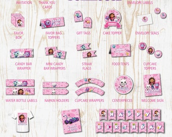 GABBY'S DOLLHOUSE Kids Birthday Cupcake Cake Toppers &amp; - Etsy