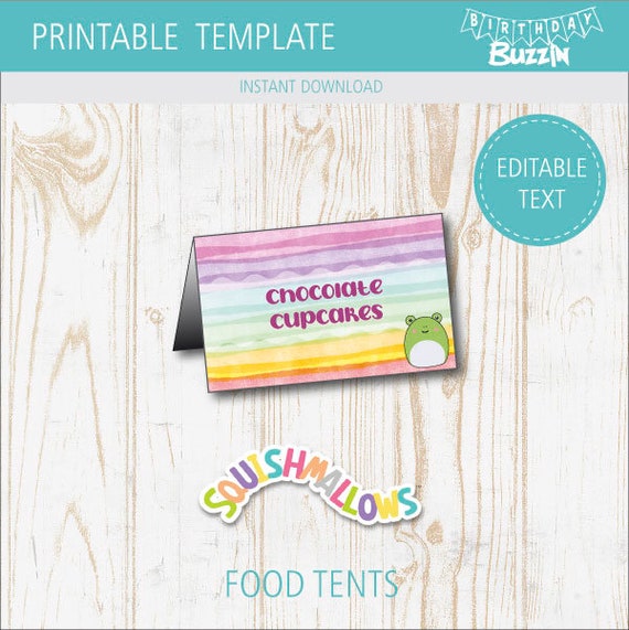 Squishmallow Food Tents Party Decorations Name Cards Etsy Australia