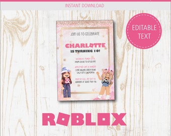 ROBLOX GIRL BIRTHDAY INVITATION Template