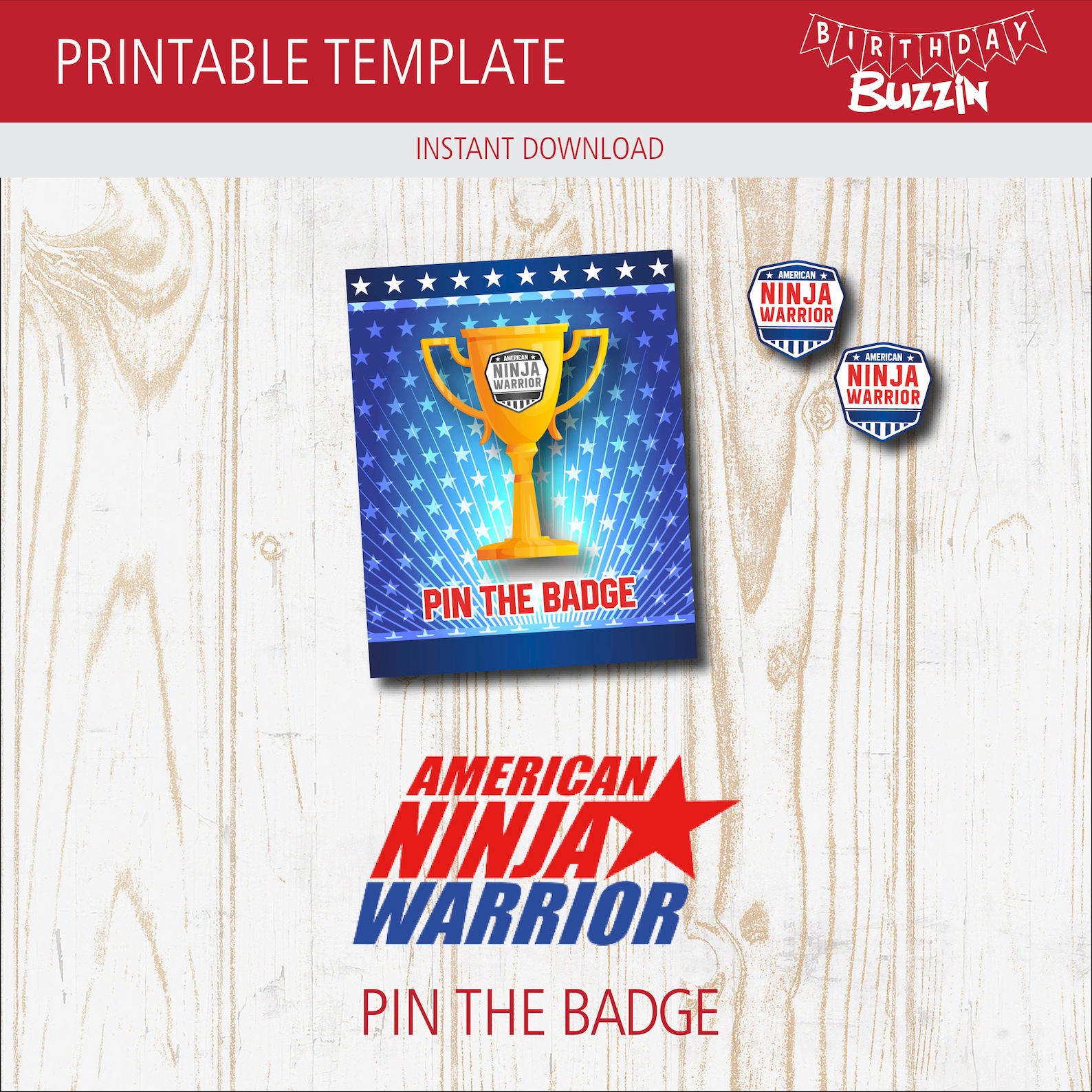 American Ninja Warrior Birthday Party Printables Pack - Etsy