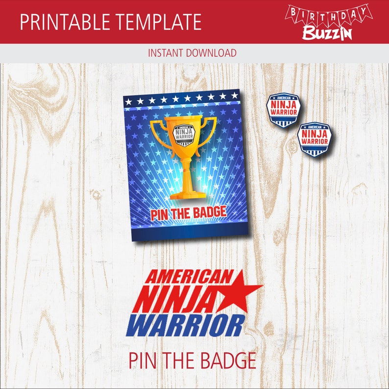American Ninja Warrior Birthday Party Printables Pack - Etsy