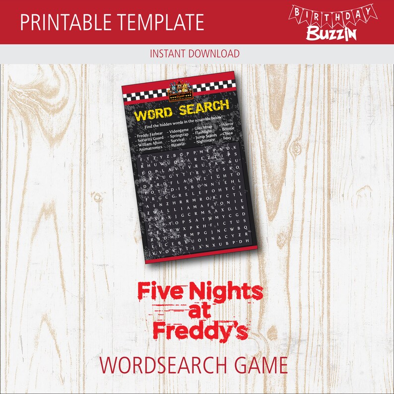 Five Nights at Freddy's Birthday Party Printables Pack | Etsy