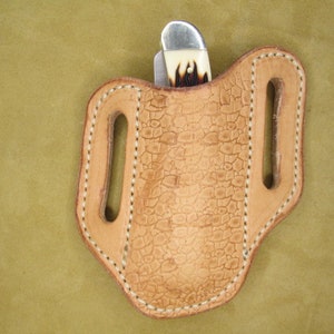 Gaine de couteau pliante, faite à la main pour gaines de couteaux de poche de style trappeur à 2 lames de 4 pouces pour hommes ou femmes.
