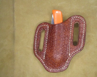 Folding Knife Sheath, Handmade  For Buck 112 and Case Sodbuster, Jr Sod Buster Jr Style Pocket Hunting Knife Sheaths for men or women.