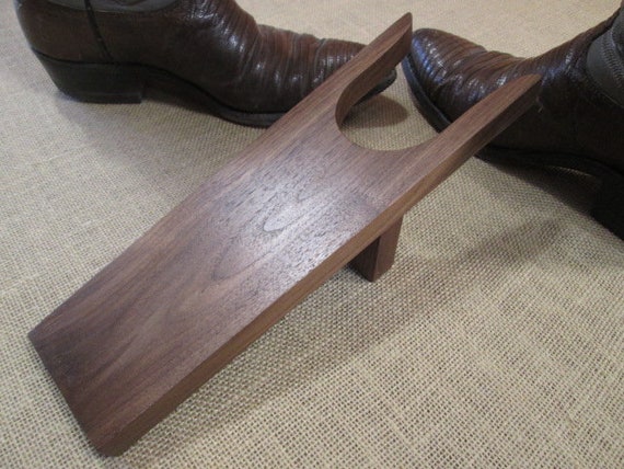 Custom Walnut Handmade Boot Jack Accessory to Remove Cowboy Boots