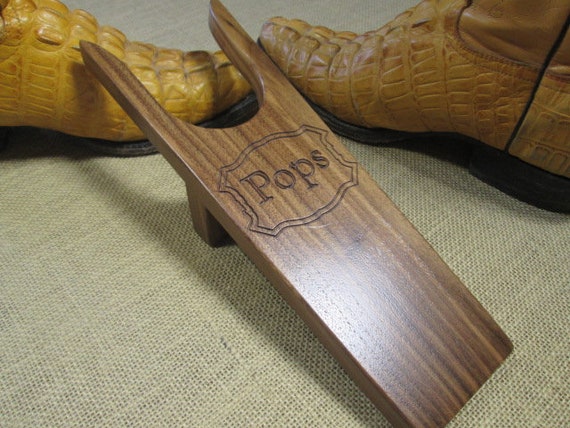 Custom Walnut Handmade Boot Jack Accessory to Remove Cowboy Boots