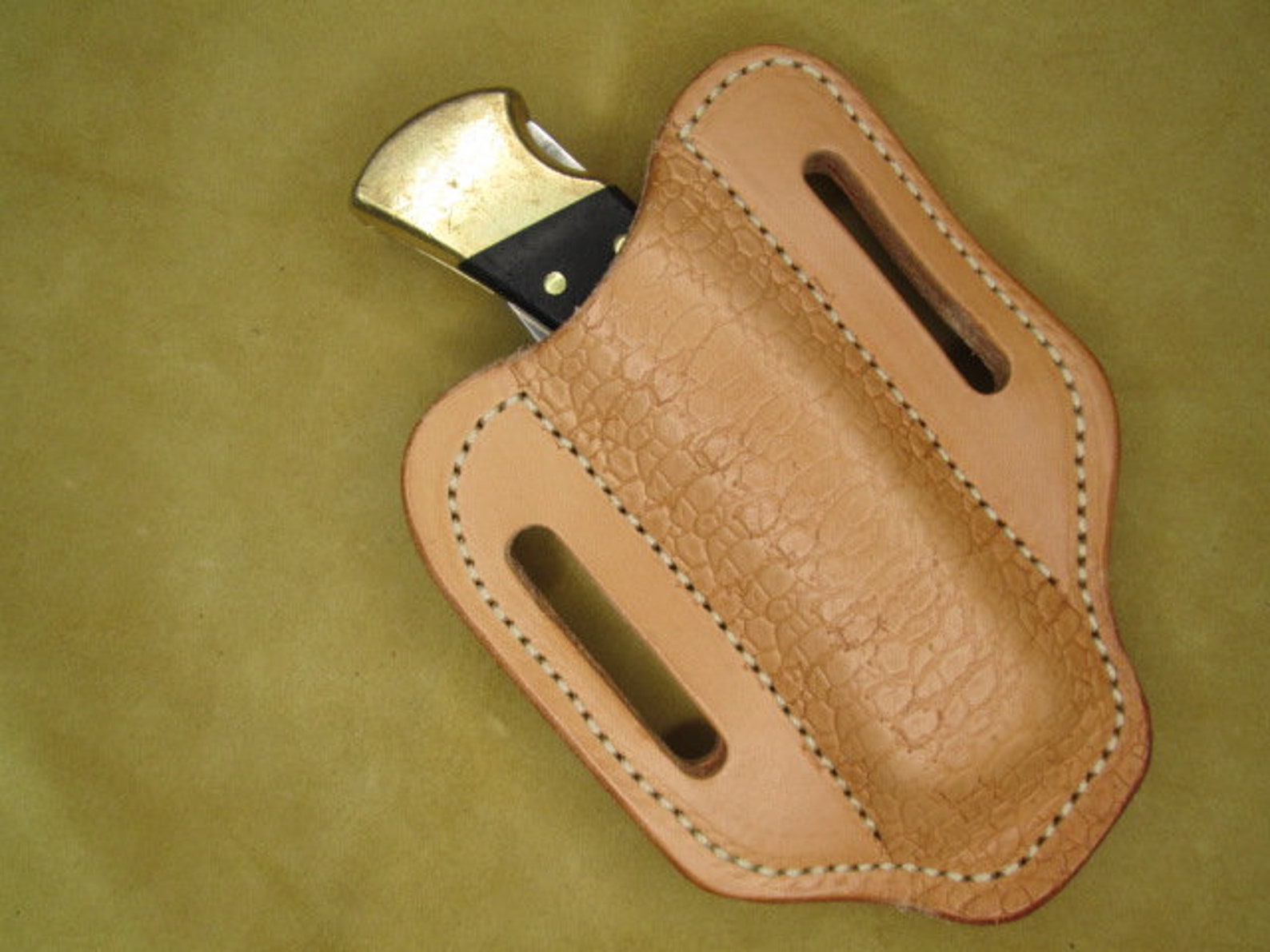 Folding Knife Sheath, Handmade for Buck 110 and Case Sodbuster, Sod