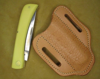 Leather Folding Knife Sheath, Handmade  For Buck 110 and Case Sodbuster, Sod Buster Style Pocket Hunting Knife Sheaths for men or women.