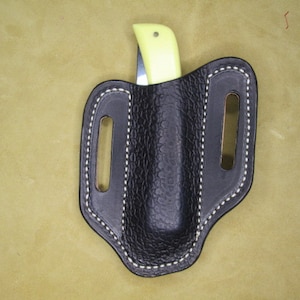 Fodero per coltello pieghevole in pelle, fatto a mano per Buck 110 e Case Sodbuster, foderi per coltelli da caccia tascabili stile Sod Buster per uomo o donna.