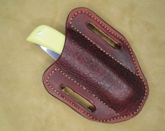 Folding Knife Sheath, Handmade  For Buck 110 and Case Sodbuster, Sod Buster Style Pocket Hunting Knife Sheaths for men or women.