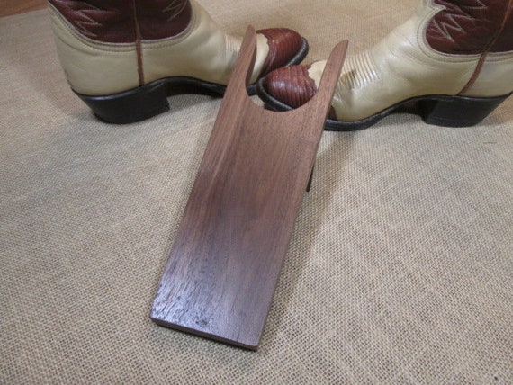 Custom Walnut Handmade Boot Jack Accessory to Remove Cowboy Boots