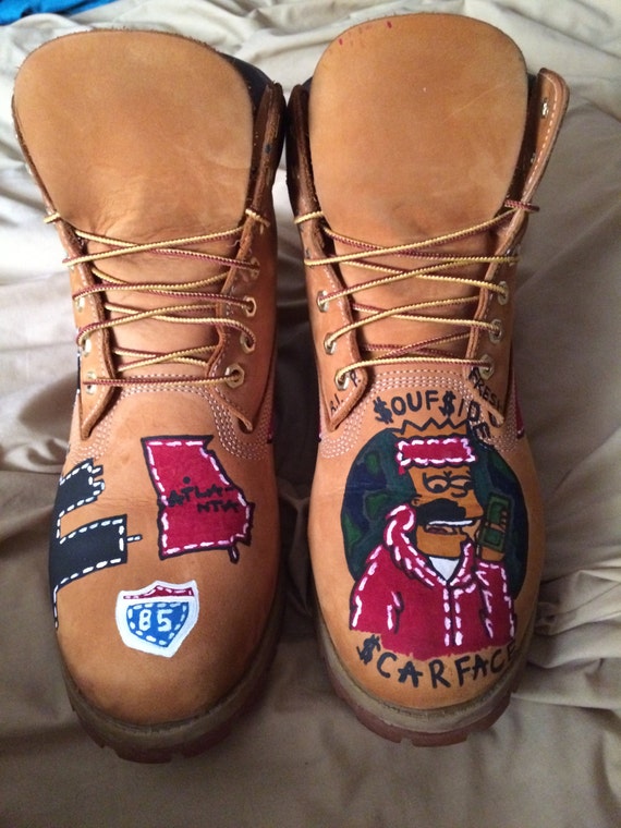 acrylic paint on timberlands