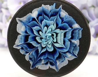 Blaue Blumen-Harz-Untersetzer: Handgefertigtes 3D-Epoxy-Kunst-Trinkgeschirr